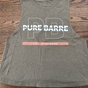 Pure Barre Khaki Tee with White Logo